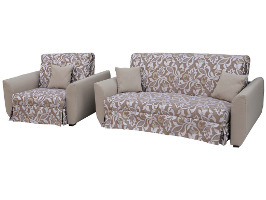 Модный диван-кровать и кресло с подлокотником на механизме «аккордеон»